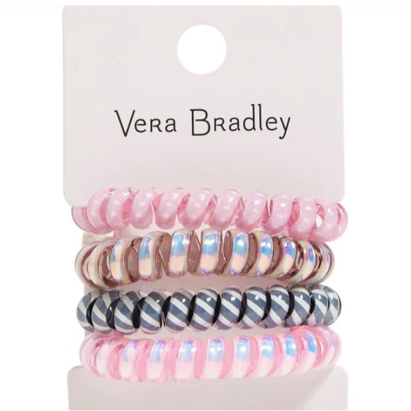 🎉HOST PICK🩷🩶VERA BRADLEY🩷🩶Set of 4 Spiral Hair Elastics in Sweet Wildflowers/NIP - Picture 1 of 5